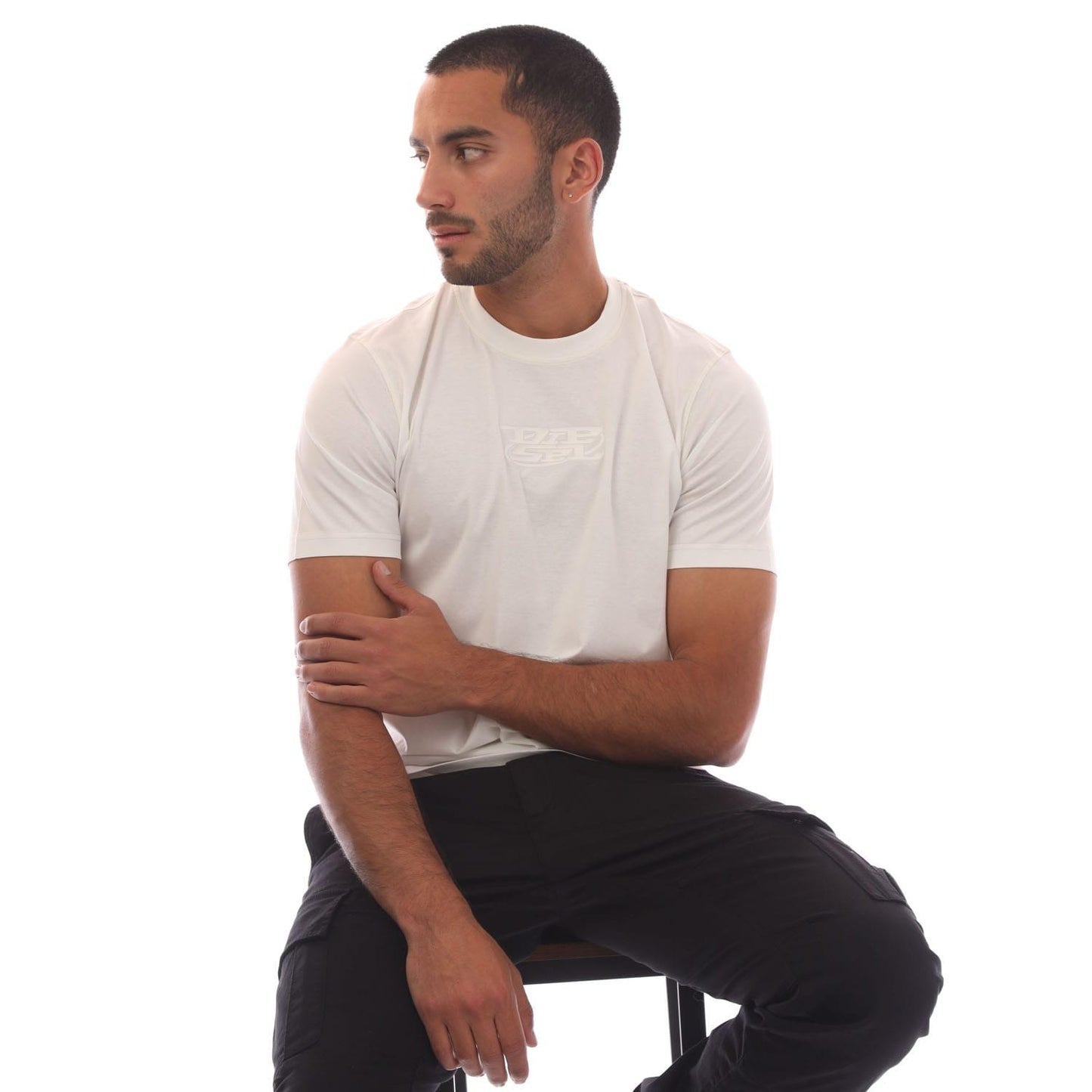 White - Lifestyle - Diesel Mens T-Must-Slits-N Back Print T-Shirt