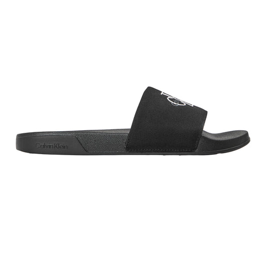 Triple Black - Front - Calvin Klein Womens-Ladies Embroidered Logo Sliders