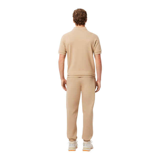 Beige - Back - Lacoste Mens Pique Regular Jogging Bottoms