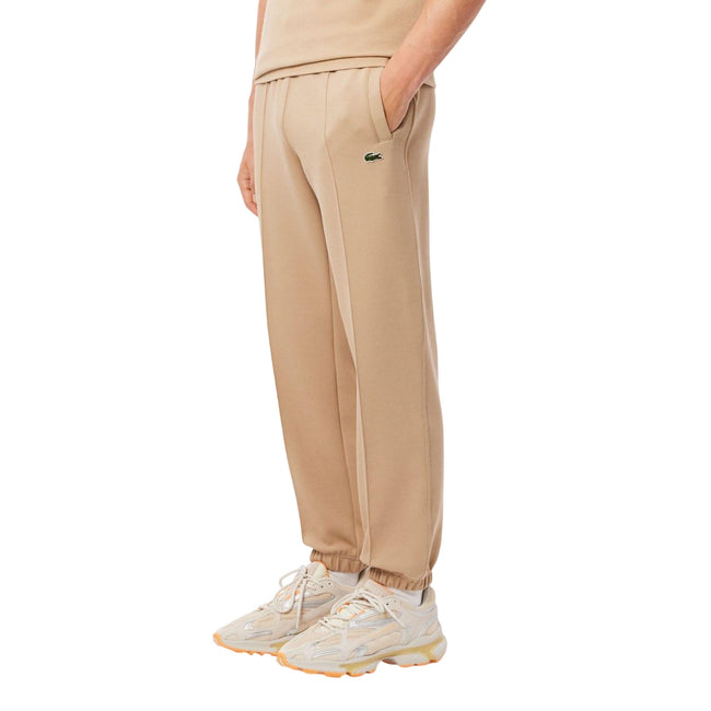 Beige - Side - Lacoste Mens Pique Regular Jogging Bottoms