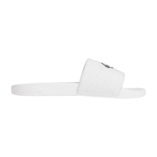 Bright White-Black - Front - Calvin Klein Womens-Ladies Flat Sliders