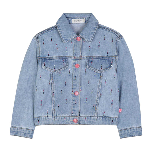 Blue - Front - Billieblush Girls Denim Jacket