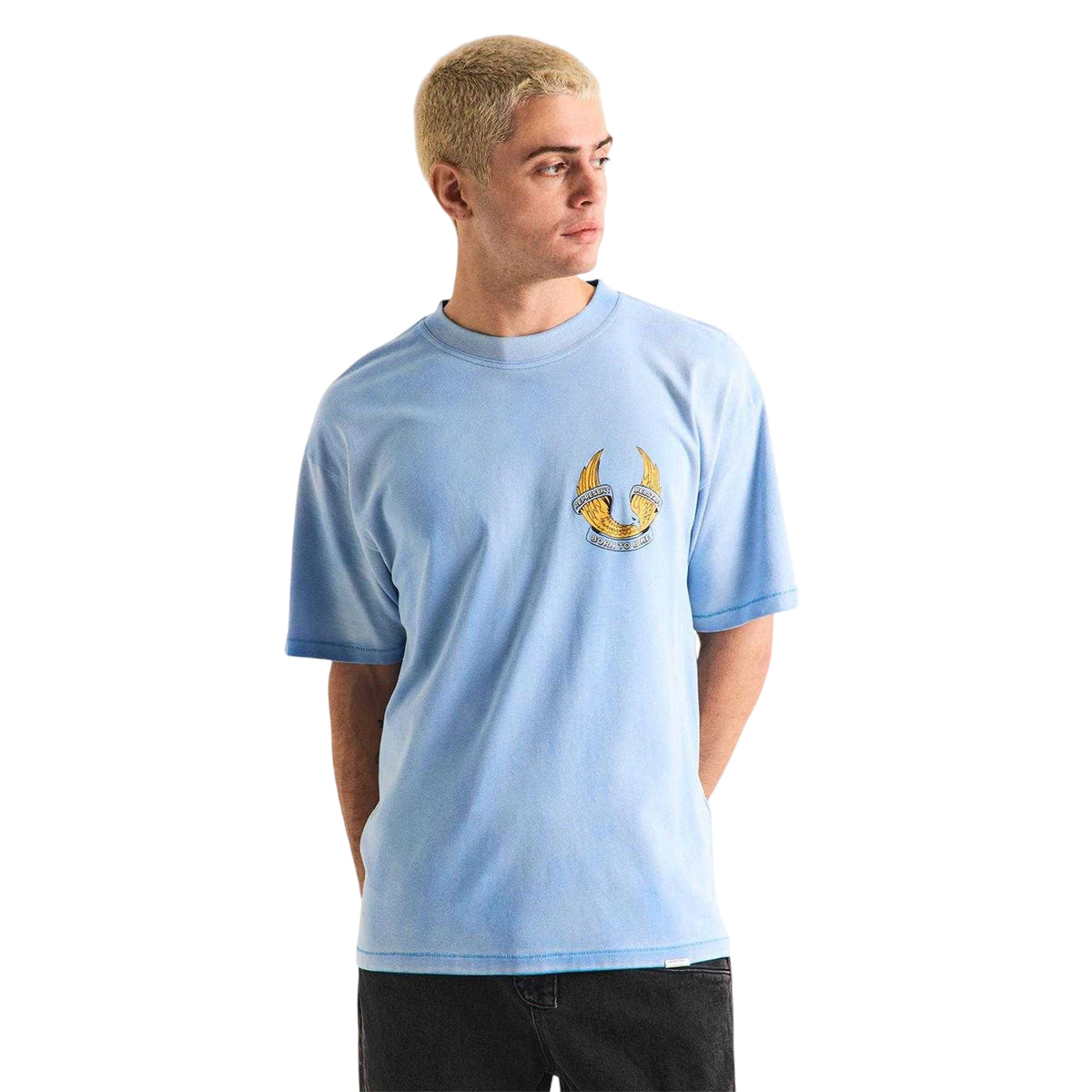 Washed Blue - Side - Represent Mens Oversized T-Shirt