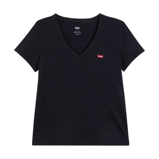 Black - Front - Levis Womens-Ladies Perfect V Neck T-Shirt
