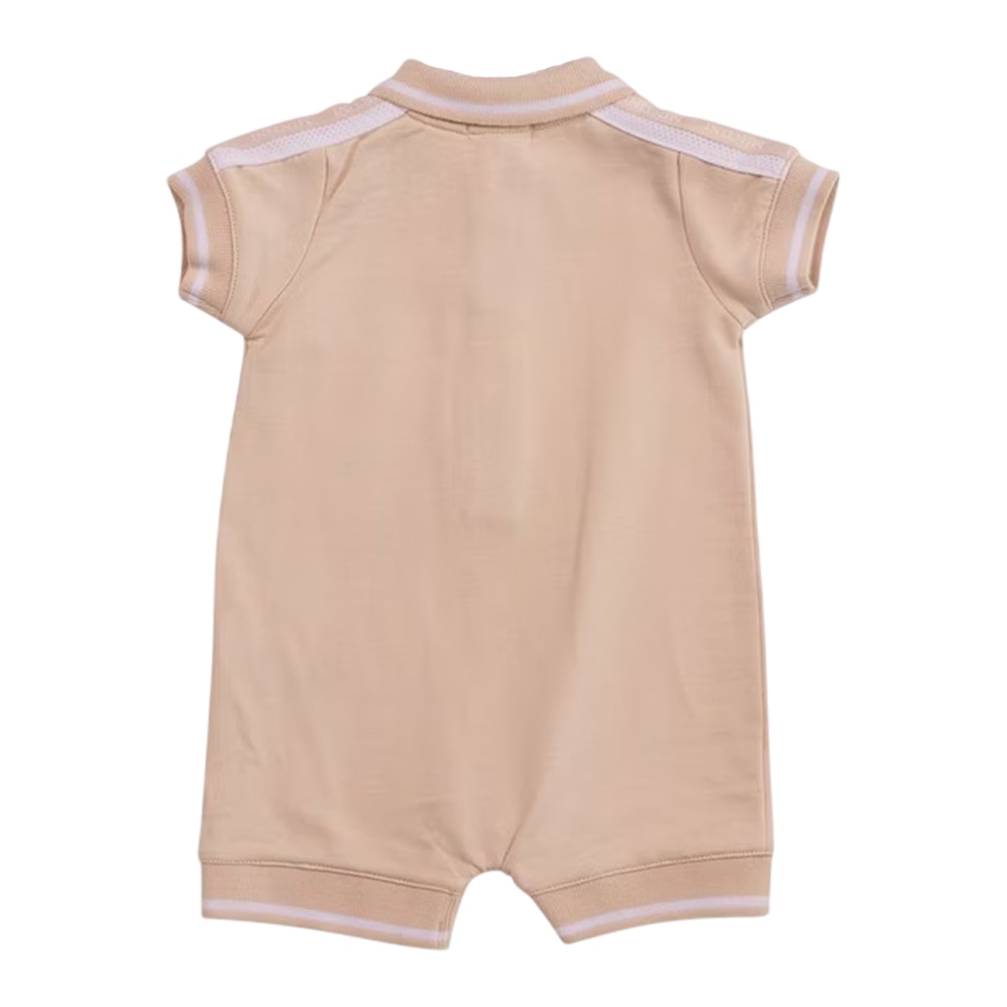 Beige - Back - Mintini Baby Tipped Romper