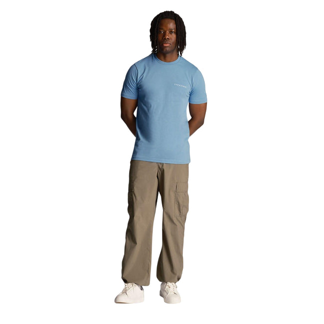 Blue - Pack Shot - Lyle & Scott Mens Embroidered Logo T-Shirt