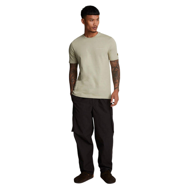 Beige - Pack Shot - Lyle & Scott Mens Embroidered Logo T-Shirt