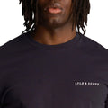 Navy - Side - Lyle & Scott Mens Embroidered Logo T-Shirt