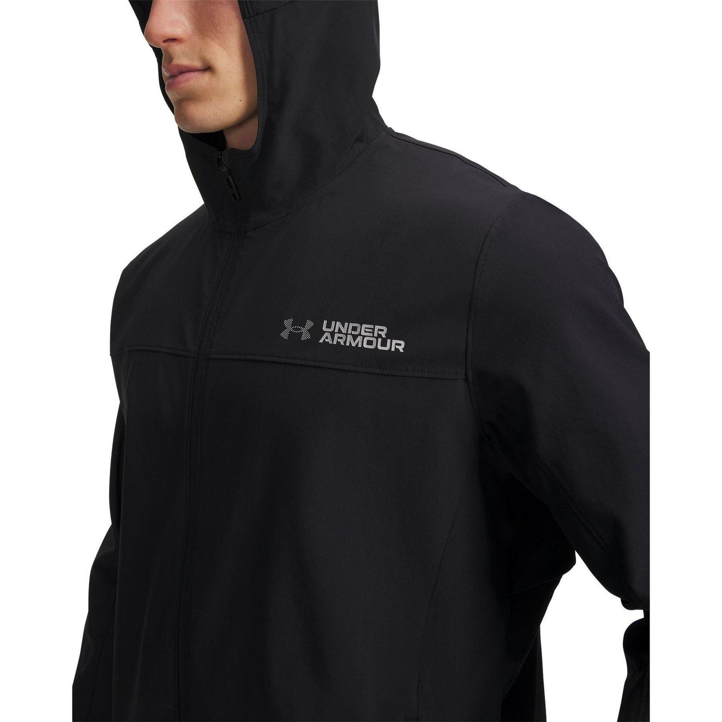 Black - Side - Under Armour Mens Velociti Stormproof Full Zip Jacket