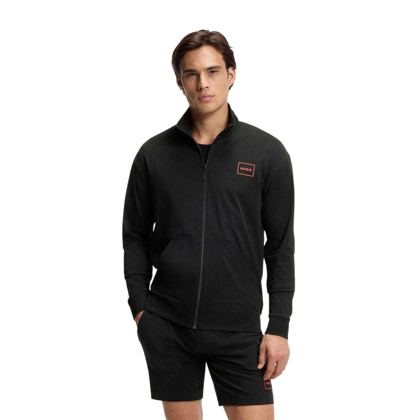 Black - Lifestyle - Hugo Mens Laze Plain Sweat Jacket