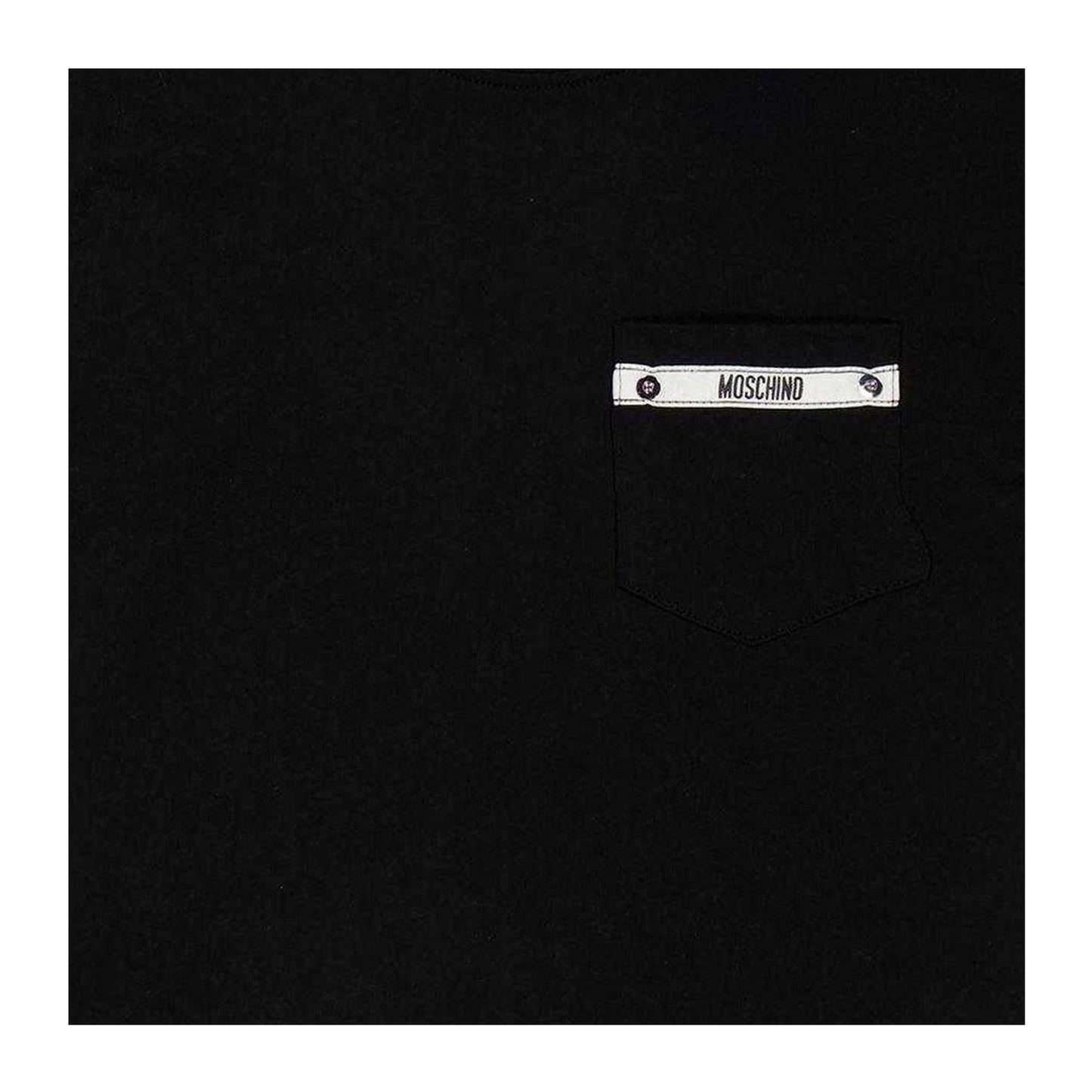 Black - Side - Moschino Childrens-Kids Pocket Detail T-Shirt