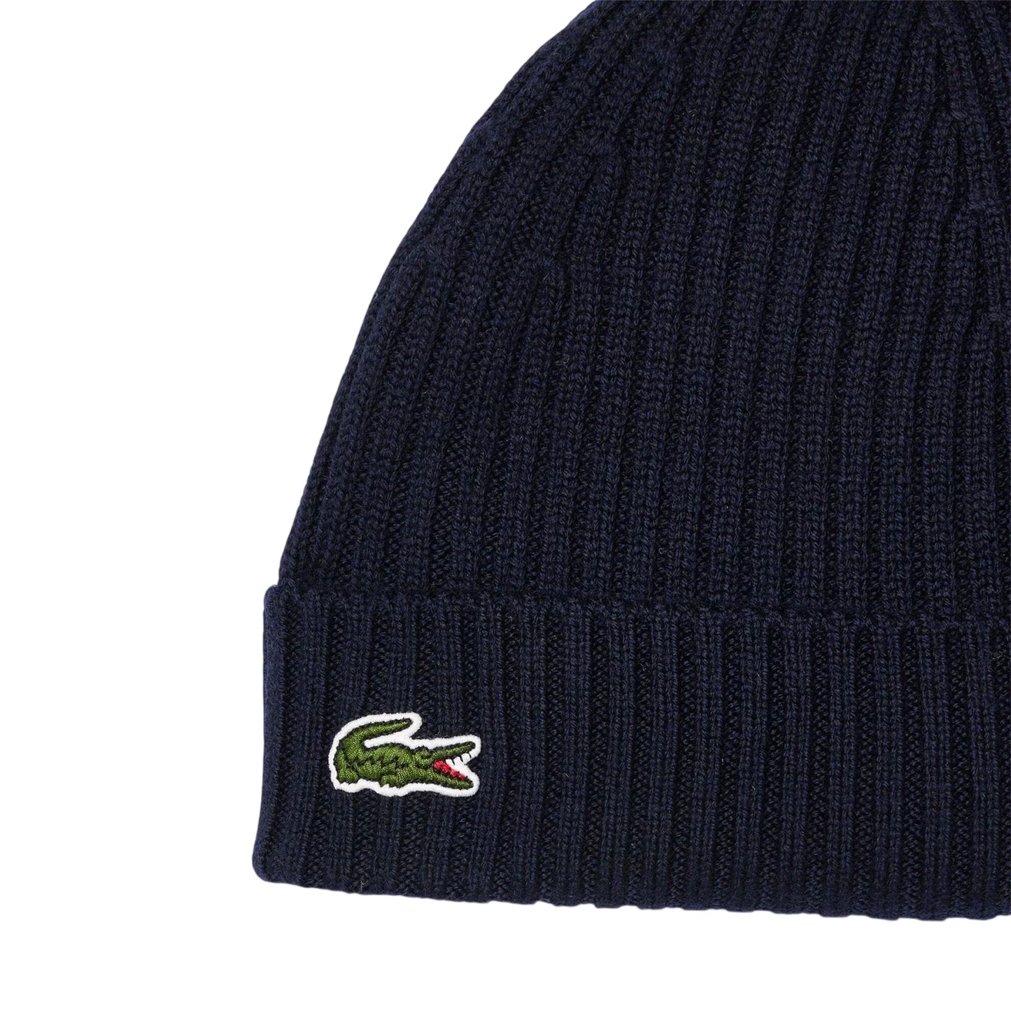 Navy - Side - Lacoste Embroidered Logo Beanie
