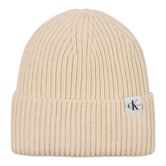 Whitecap Grey - Front - Calvin Klein Ribbed Logo Beanie