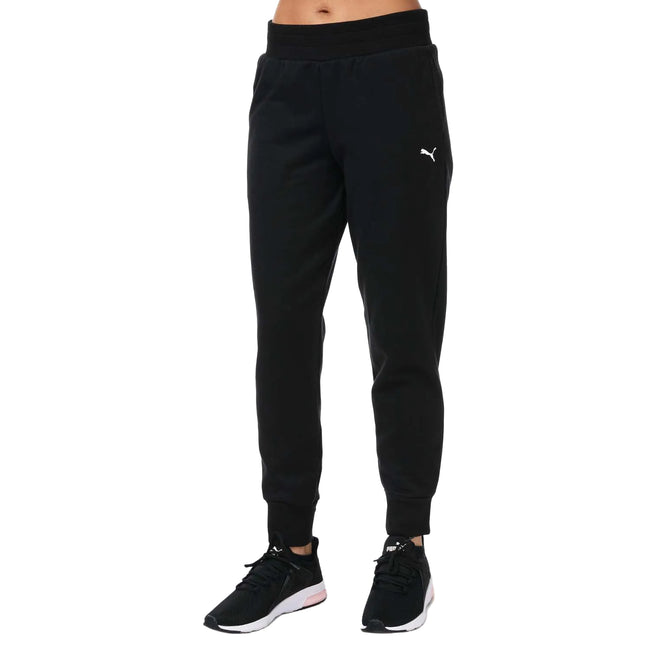 Black - Front - Puma Womens-Ladies Essentials Jogging Bottoms