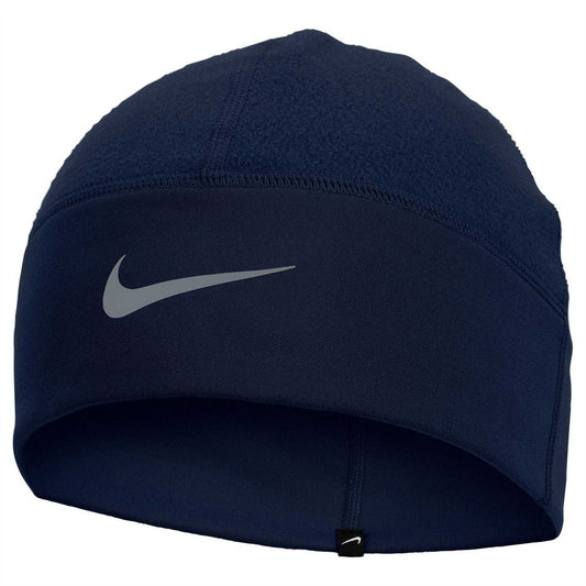 Obsidian Black-Grey - Front - Nike Mens Swoosh Fleece Beanie