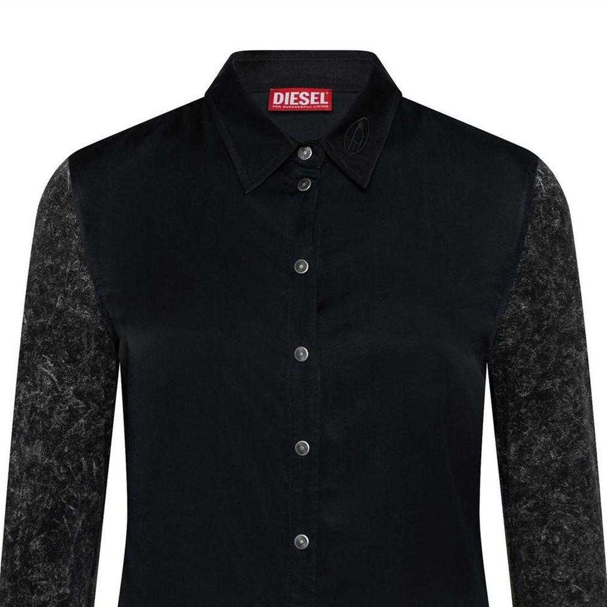 Jet Black - Side - Diesel Mens Long-Sleeved Shirt