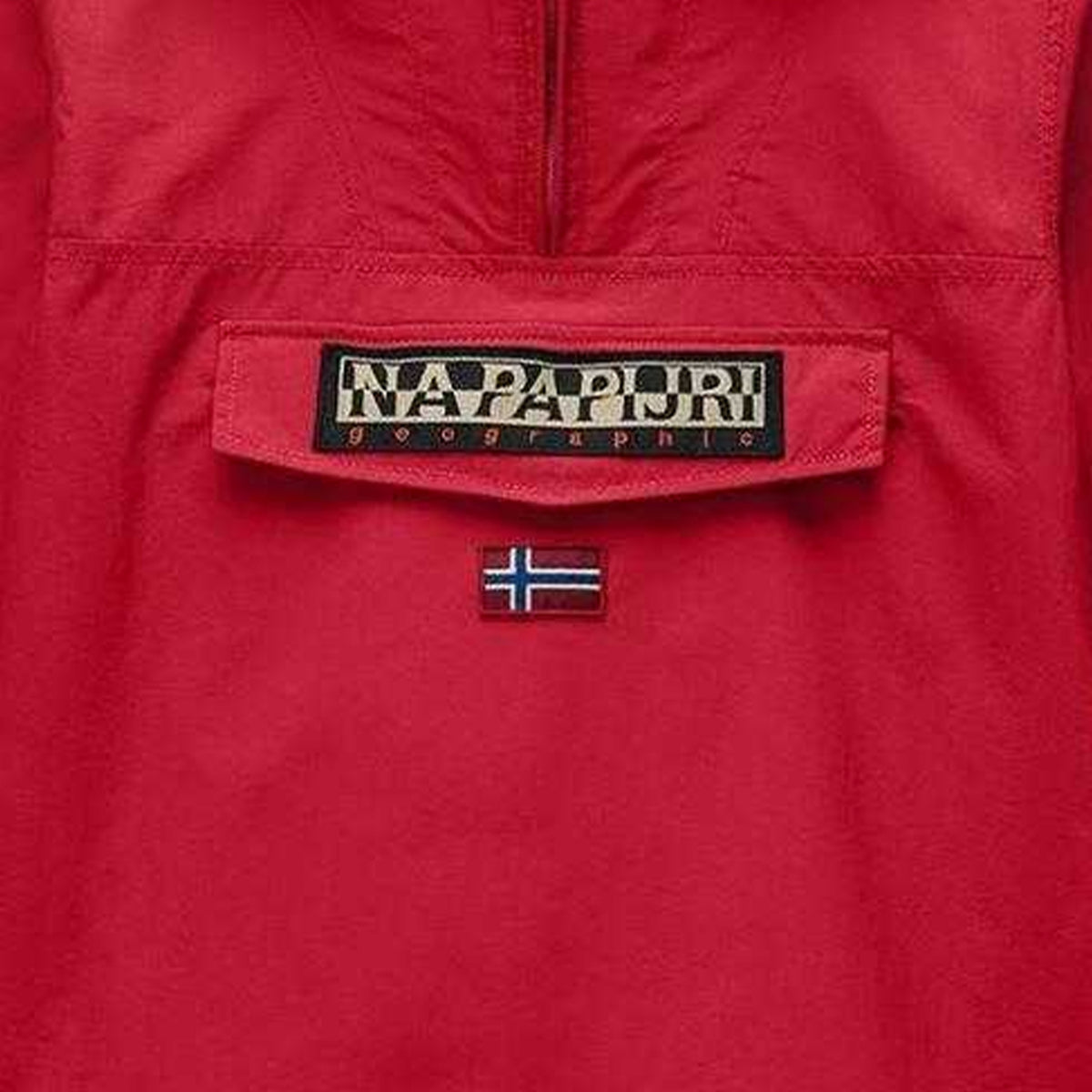 Red - Side - Napapijri Childrens-Kids Rainforest Half Zip Long-Sleeved Jacket