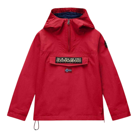 Red - Front - Napapijri Childrens-Kids Rainforest Half Zip Long-Sleeved Jacket