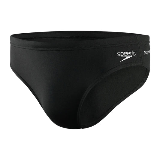 Black - Front - Speedo Mens Logo Swim Briefs