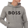 Grey - Side - Hugo Boss Mens Soody Hoodie