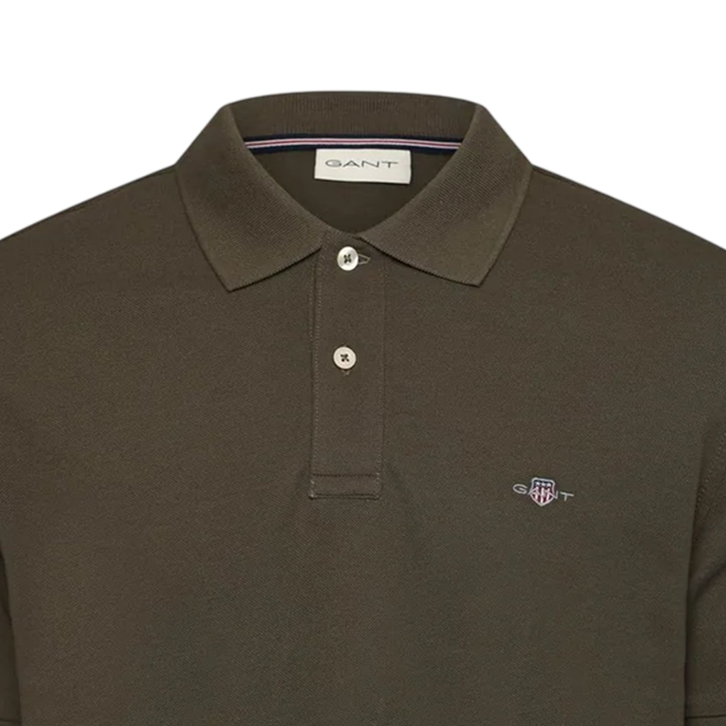 Juniper Green - Side - Gant Mens Embroidered Logo Polo Shirt