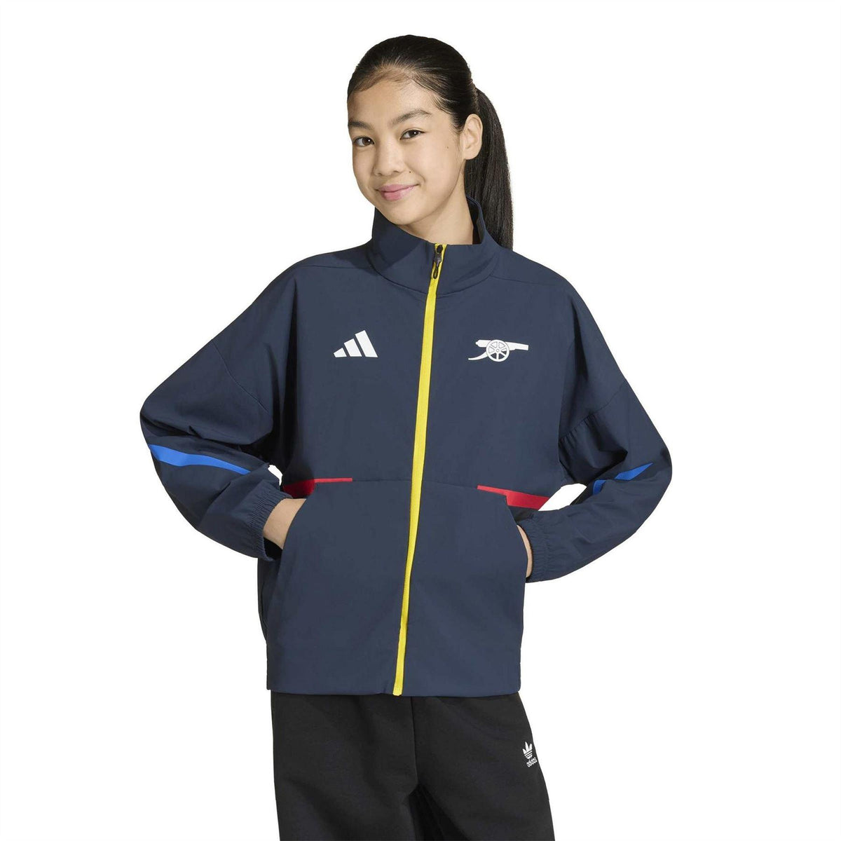 Night Navy - Side - Adidas Childrens-Kids Anthem Arsenal FC Full Zip Jacket