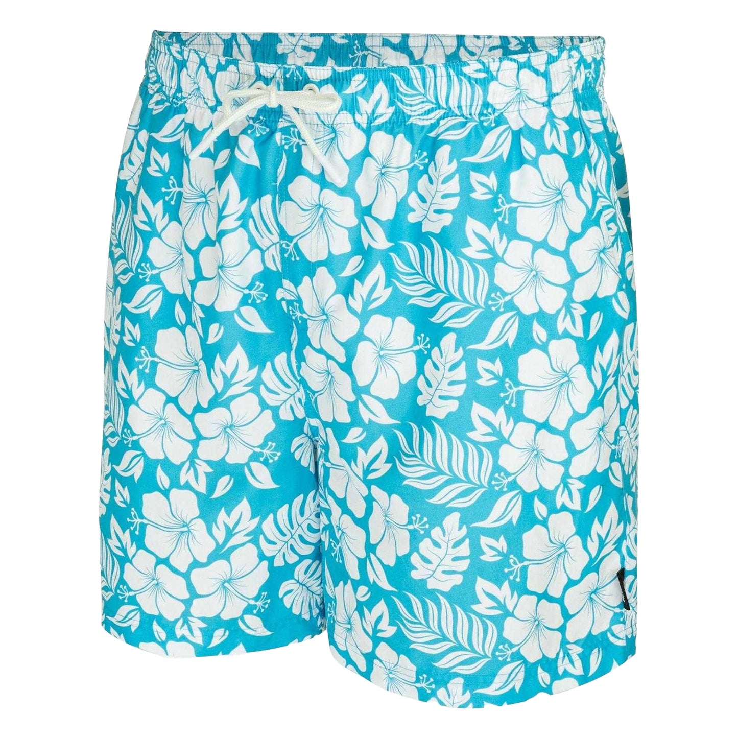 Blue - Side - Hot Tuna Mens Floral Swim Shorts