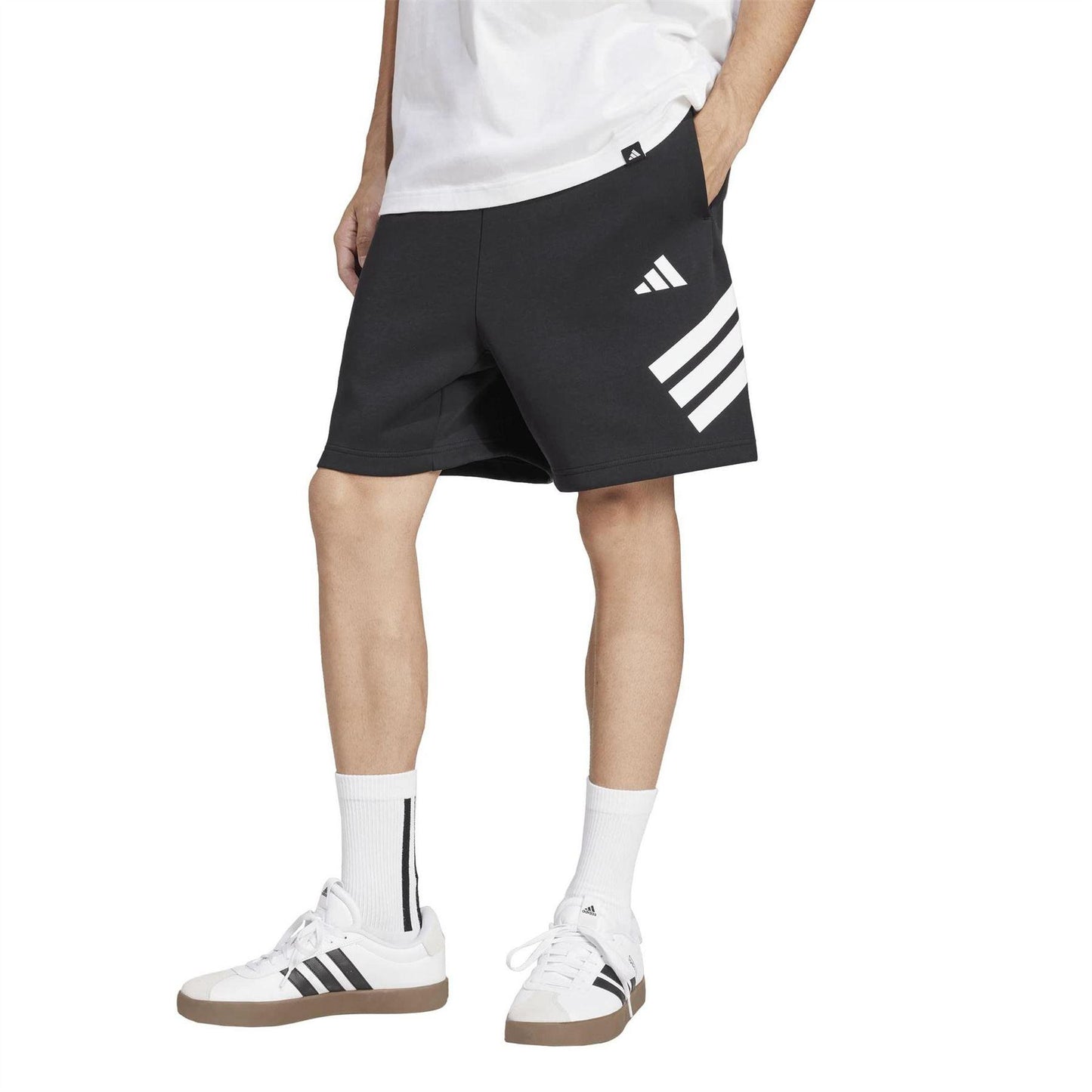 Black - Pack Shot - Adidas Mens 3 Stripes Casual Shorts