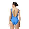 Blue - Pack Shot - Speedo Womens-Ladies Logo U-Back One Piece Swimsuit