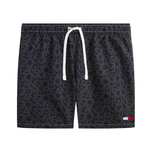 Black - Front - Tommy Hilfiger Mens Printed Swim Shorts