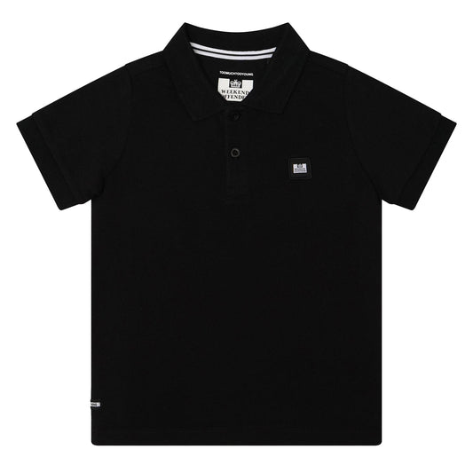 Black - Front - Weekend Offender Childrens-Kids Barnum Cotton Polo Shirt