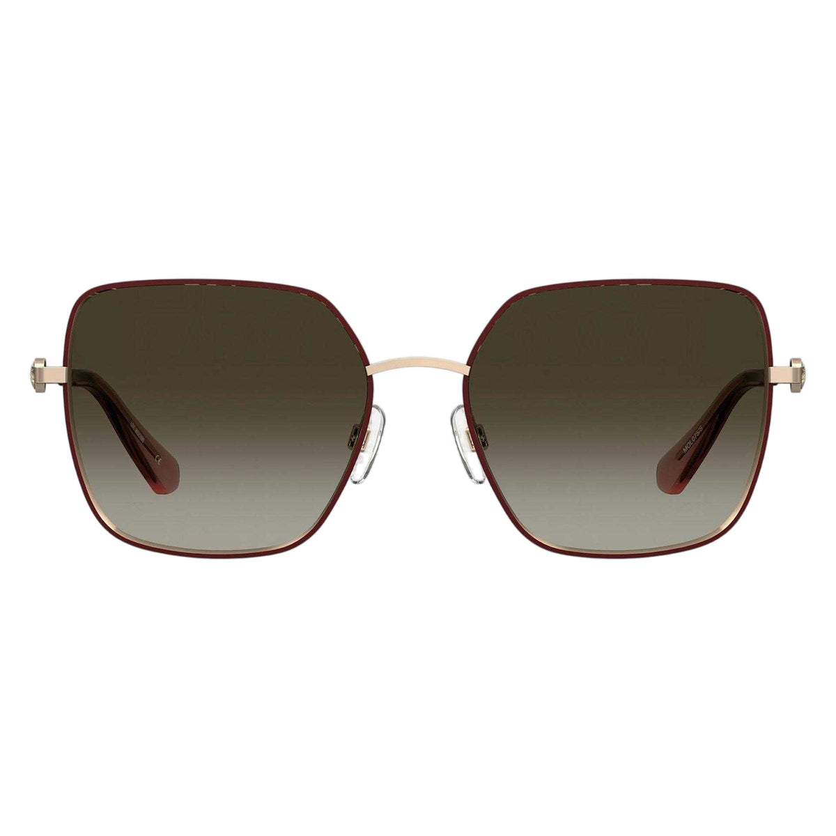 Burgundy - Side - Moschino Womens-Ladies Moscsun Rectangular Sunglasses