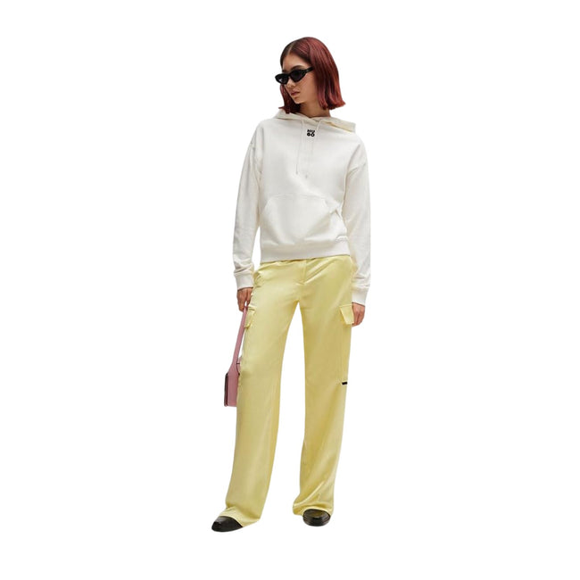 Natural - Lifestyle - Hugo Womens-Ladies Delfinia Stacked Logo Embroidered Hoodie