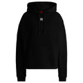 Black - Pack Shot - Hugo Womens-Ladies Delfinia Stacked Logo Embroidered Hoodie