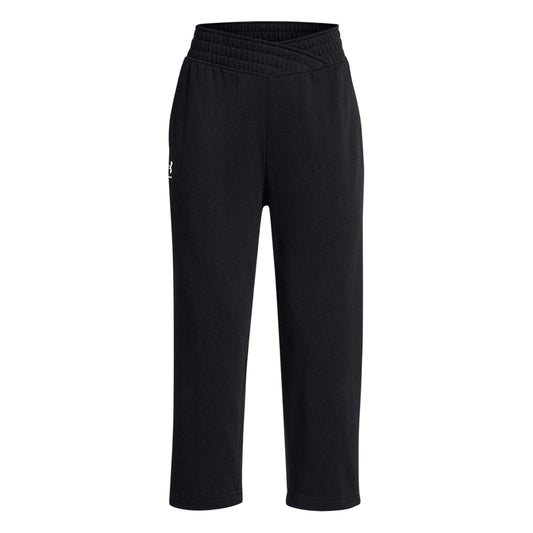 Black - Front - Under Armour Womens-Ladies Rival Terry Tracksuit Bottoms