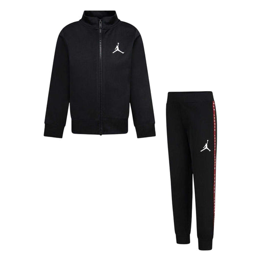 Black-Red - Front - Nike Childrens-Kids Logo Taped Tracksuit Set