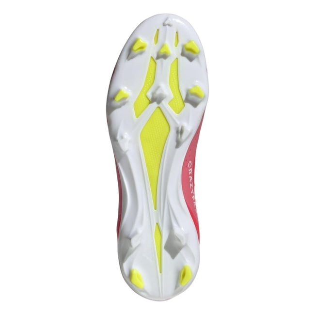 Yellow-Black - Close up - Adidas Childrens-Kids X Crazyfast League Firm Ground Football Boots