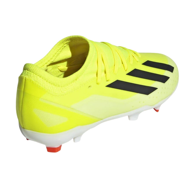 Yellow-Black - Back - Adidas Childrens-Kids X Crazyfast League Firm Ground Football Boots