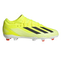 Yellow-Black - Side - Adidas Childrens-Kids X Crazyfast League Firm Ground Football Boots