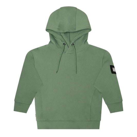 Mid Green - Front - Weekend Offender Childrens-Kids Yensei Badge 3-4 Sleeve Hoodie