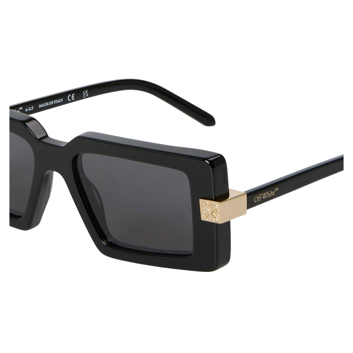 Black-Dark Grey - Side - Off White Unisex Adult Lowell Rectangular Sunglasses