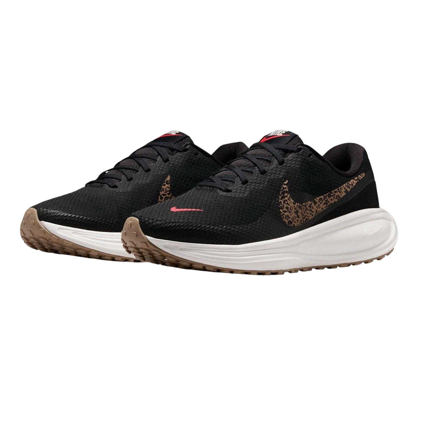Black-Leopard - Pack Shot - Nike Womens-Ladies Revolution 8 Trainers