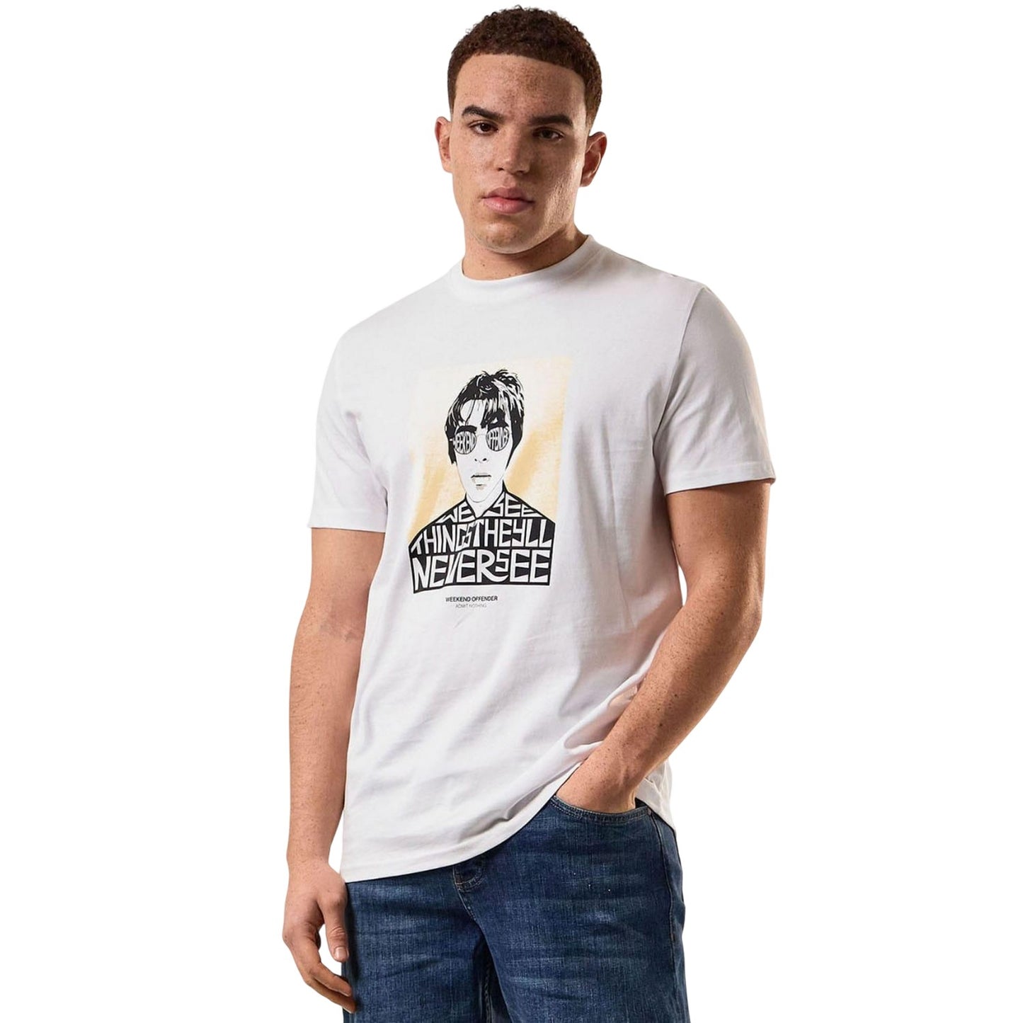 White - Pack Shot - Weekend Offender Mens Forever Graphic T-Shirt