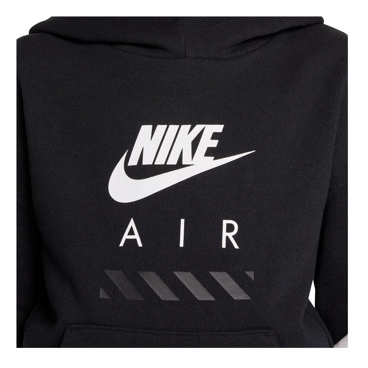 Black-White - Side - Nike Childrens-Kids Air Colour Block Fleece Hoodie
