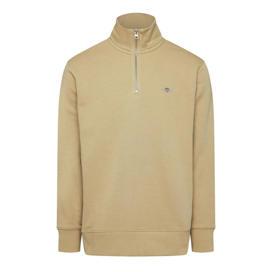 Beige - Front - Gant Mens Shield Regular Sweatshirt