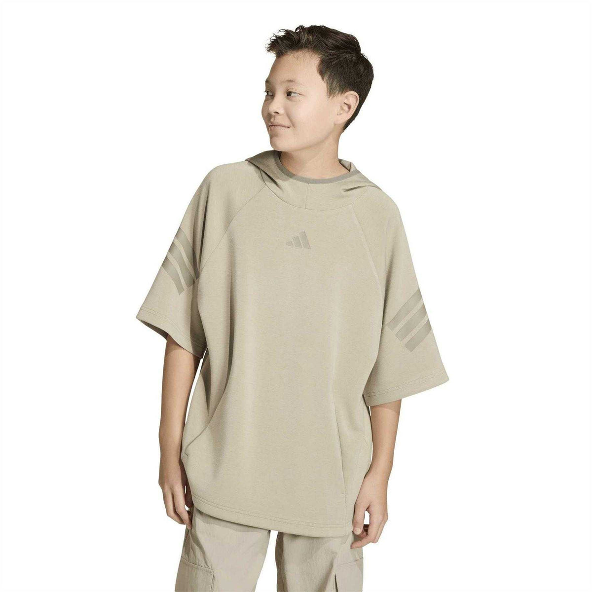 Wonder Steel - Side - Adidas Childrens-Kids 3 Stripes Hoodie