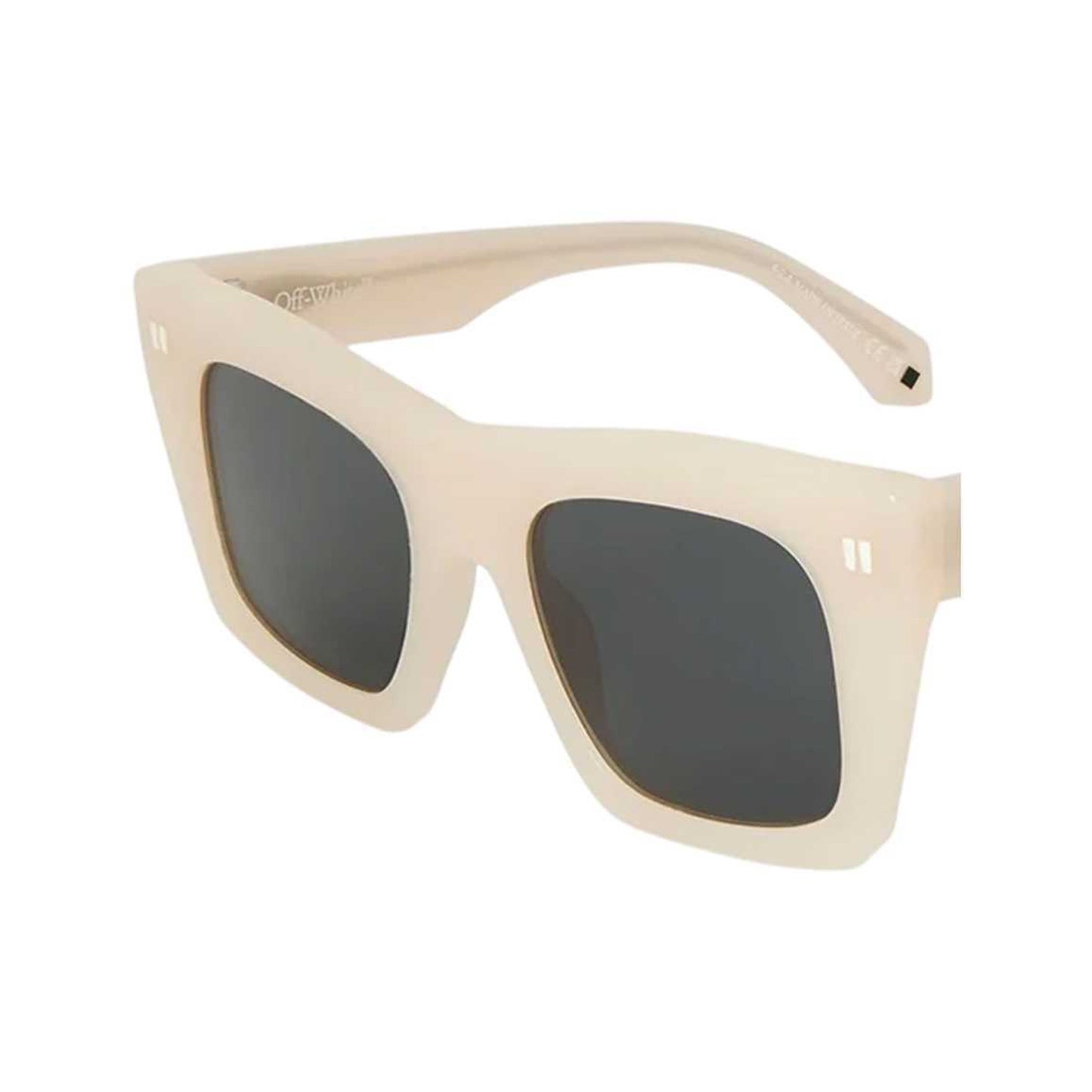 Beige-Dark Grey - Side - Off-White Womens-Ladies Selma Square Frame Sunglasses