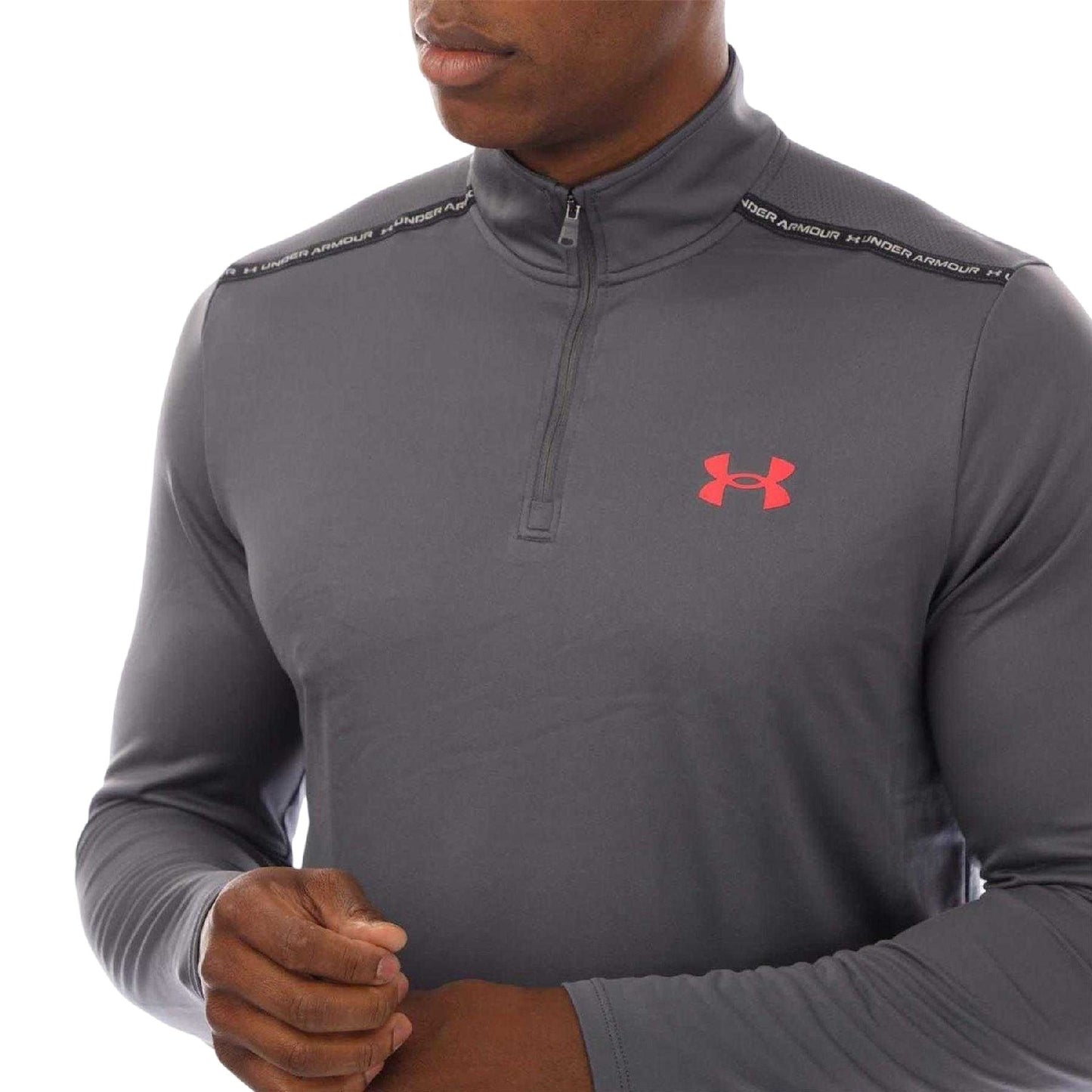 Grey - Side - Under Armour Mens Tech Fleece Top