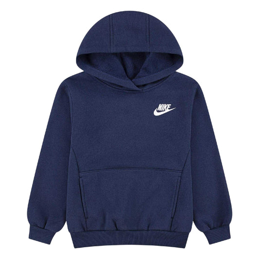 Navy - Front - Nike Childrens-Kids Brushed Fleece Hoodie