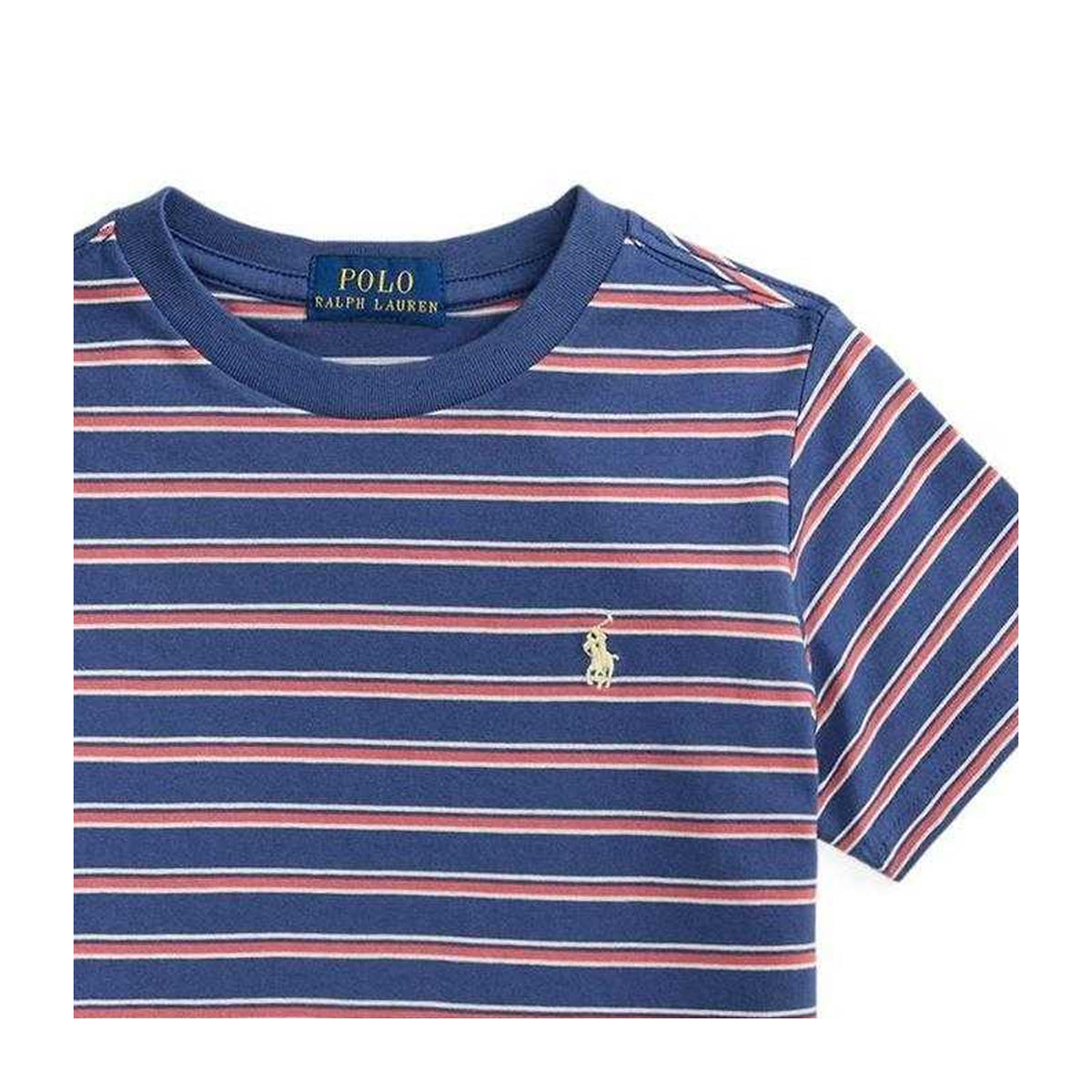 Royal Blue - Side - Ralph Lauren Childrens-Kids Striped T-Shirt